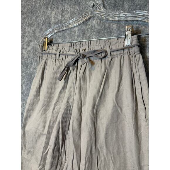 Nell Marthas Vineyard Womens Drawstring Tan S/M Relaxed Cotton Crop Pants - Picture 2 of 5